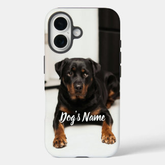 Personalized your Rottweiler Dog Photo & Name iPhone 16 Case