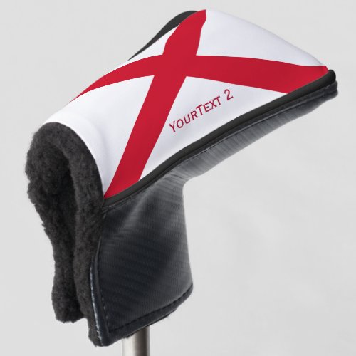 Personalized Your Text Alabama State Flag on a Golf Head Cover