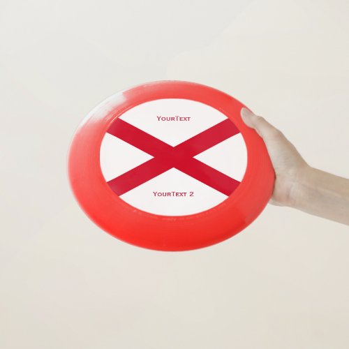 Personalized Your Text Alabama State Flag on a Wham_O Frisbee