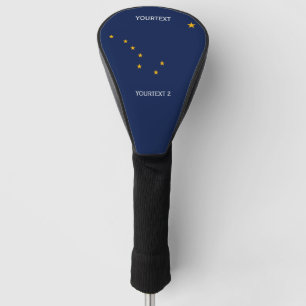 Personalized Your Text Alaska State Flag on a Golf Head Cover
