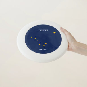 Personalized Your Text Alaska State Flag on a Wham-O Frisbee