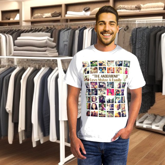 Personalized your text and photo collage here T-Shirt (Custom Photo collage with personalized text t-shirt)