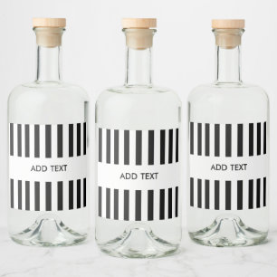 Personalized Your Text Black & White Referee Liquor Bottle Label