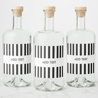 Personalized Your Text Black & White Referee Liquor Bottle Label
