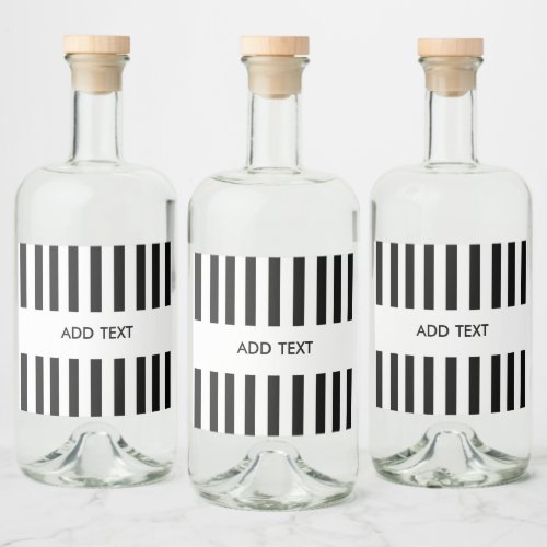 Personalized Your Text Black  White Referee Liquor Bottle Label