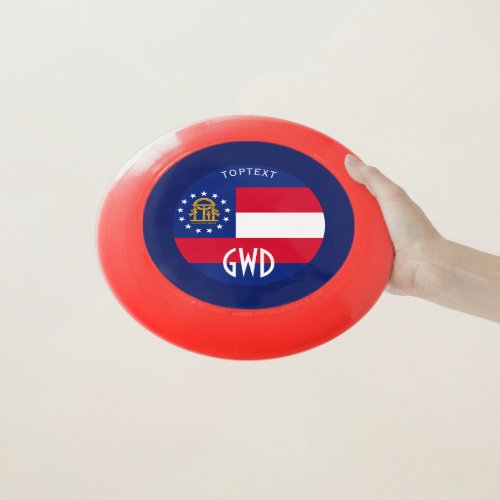 Personalized Your Text Georgia State Flag on a Wham_O Frisbee