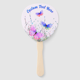 Personalized Your Text Hand Fans with Butterflies