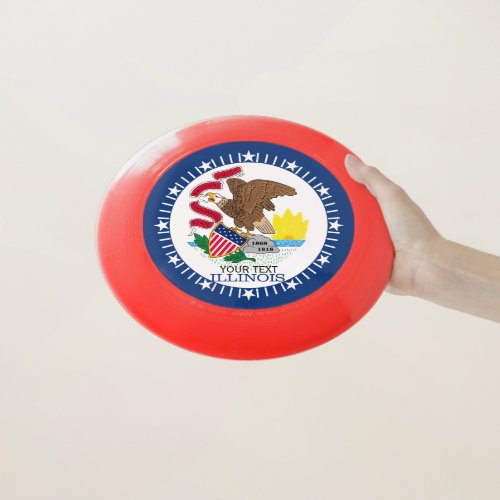 Personalized Your Text Illinois State Flag on a Wham_O Frisbee