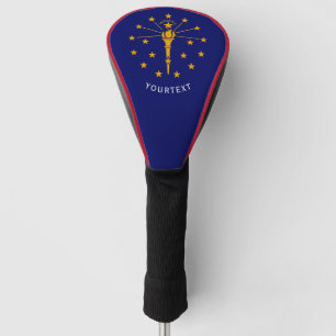 Personalized Your Text Indiana State Flag on a Golf Head Cover