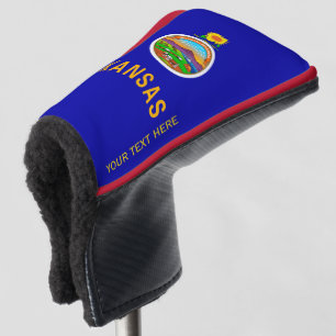 Personalized Your Text Kansas State Flag on a Golf Head Cover