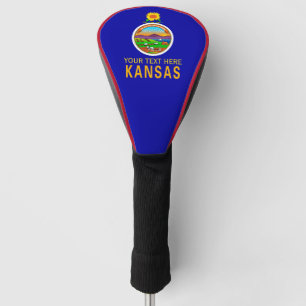 Personalized Your Text Kansas State Flag on a Golf Head Cover