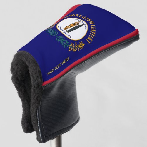 Personalized Your Text Kentucky State Flag on a Golf Head Cover