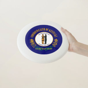 Personalized Your Text Kentucky State Flag on a Wham-O Frisbee