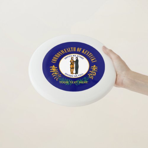 Personalized Your Text Kentucky State Flag on a Wham_O Frisbee