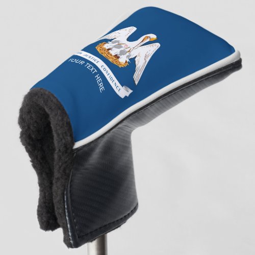 Personalized Your Text Louisiana State Flag on a Golf Head Cover