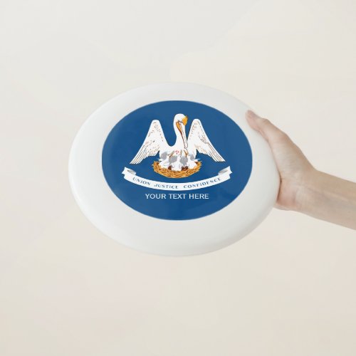 Personalized Your Text Louisiana State Flag on a Wham_O Frisbee