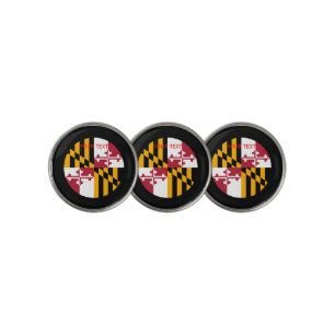 Personalized Your Text Maryland State Flag on a Golf Ball Marker