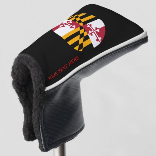 Personalized Your Text Maryland State Flag on a Golf Head Cover