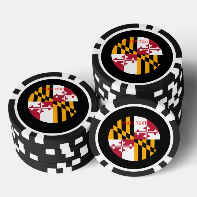Personalized Your Text Maryland State Flag on a Poker Chips (Stack)