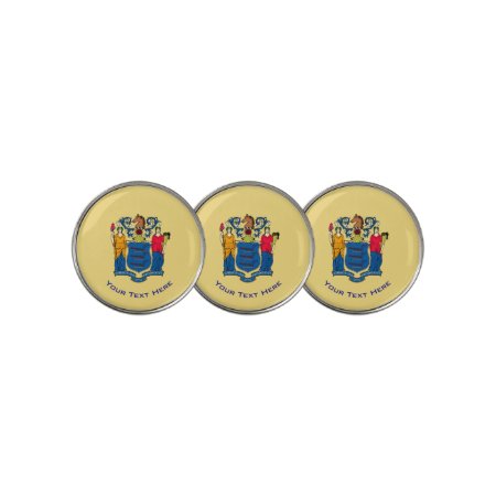 Personalized Your Text New Jersey State Flag On A Golf Ball Marker