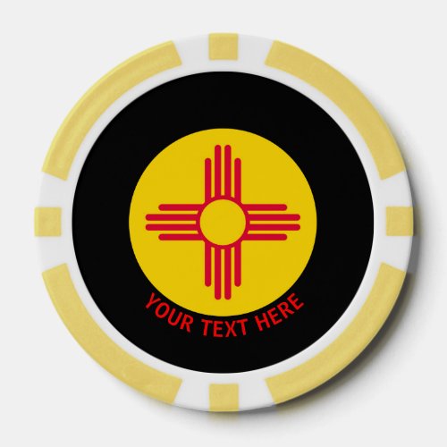 Personalized Your Text New Mexico State Flag on a Poker Chips