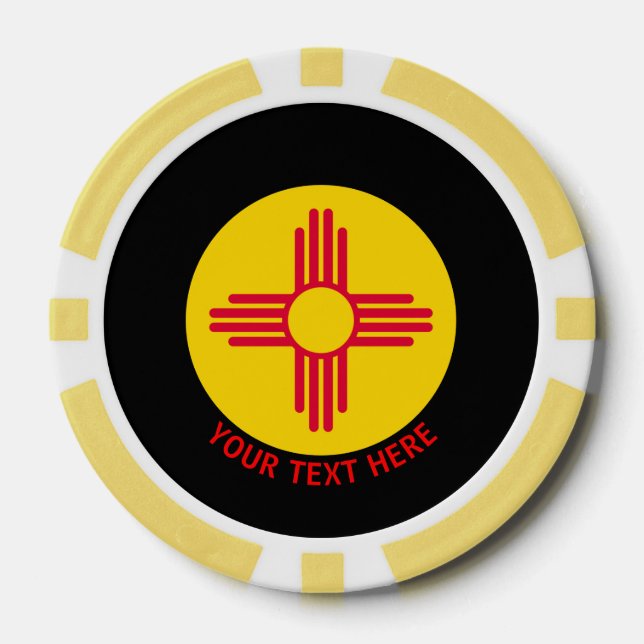 Personalized Your Text New Mexico State Flag on a Poker Chips (Front)