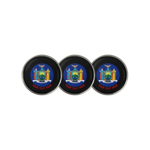 Personalized Your Text New York State Flag on a Golf Ball Marker