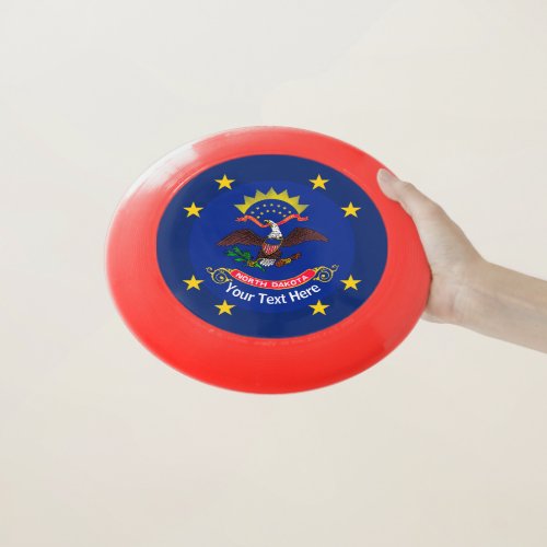 Personalized Your Text North Dakota State Flag Wham_O Frisbee