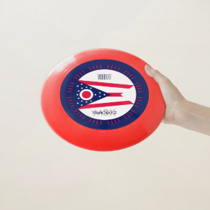 Personalized Your Text Ohio State Flag on a Wham-O Frisbee