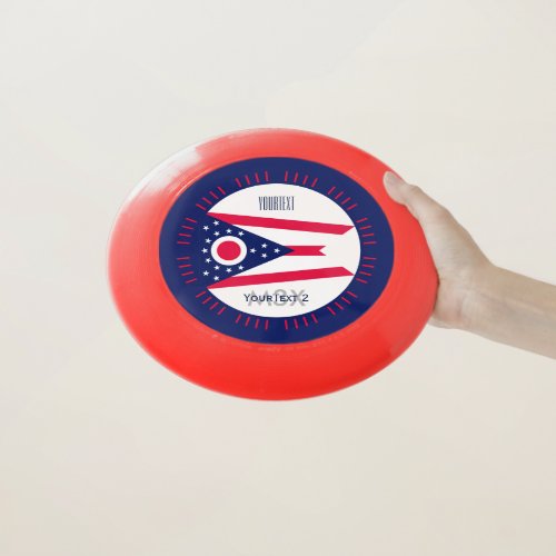 Personalized Your Text Ohio State Flag on a Wham_O Frisbee