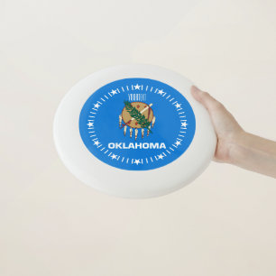 Personalized Your Text Oklahoma State Flag on a Wham-O Frisbee