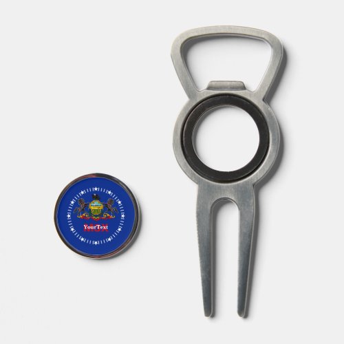 Personalized Your Text Pennsylvania State Flag on Divot Tool