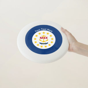 Personalized Your Text Rhode Island State Flag on Wham-O Frisbee