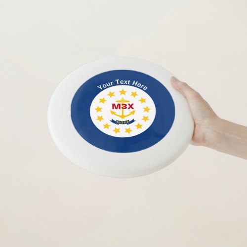 Personalized Your Text Rhode Island State Flag on Wham_O Frisbee
