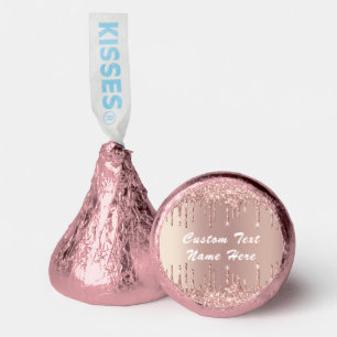 Personalized Your Text Rose Gold Blush Glitter Hershey®'s Kisses®