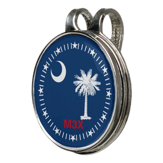 Personalized Your Text South Carolina State Flag Golf Hat Clip (3/4)