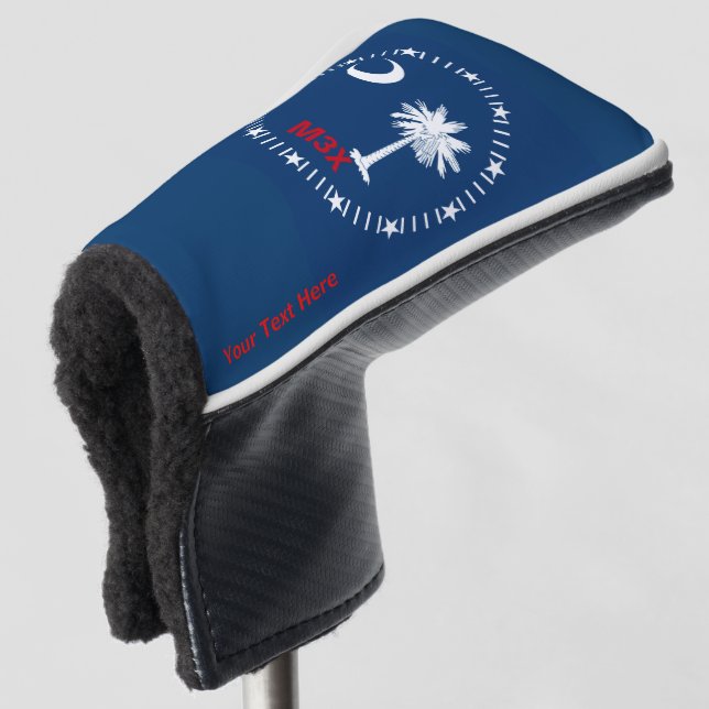 Personalized Your Text South Carolina State Flag Golf Head Cover (3/4 Front)