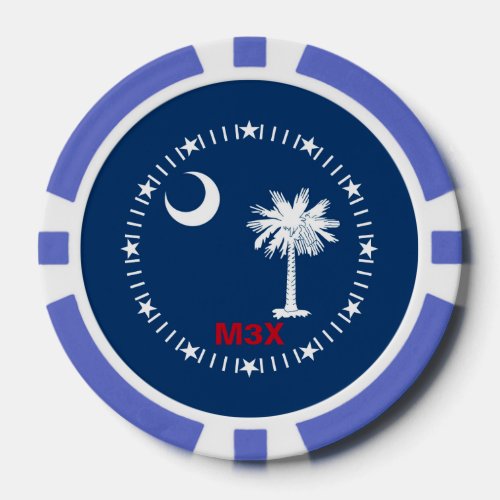 Personalized Your Text South Carolina State Flag Poker Chips
