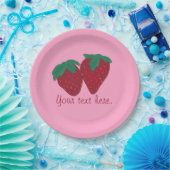 Personalized Your Text Strawberries Paper Plates (Party)