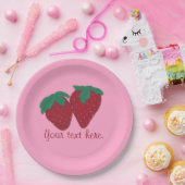 Personalized Your Text Strawberries Paper Plates (Party)