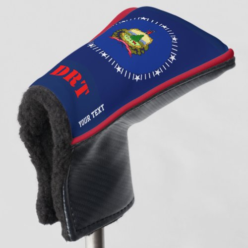 Personalized Your Text Vermont State Flag on a Golf Head Cover