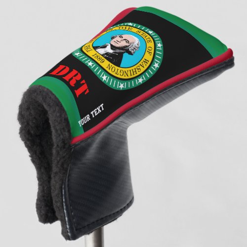 Personalized Your Text Washington State Flag on a Golf Head Cover