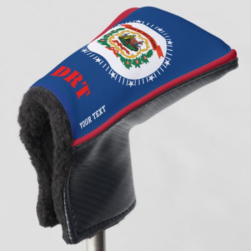 Personalized Your Text West Virginia State Flag Golf Head Cover