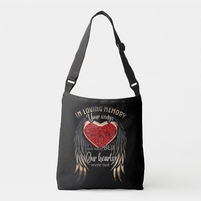 Personalized Your Wings Were Ready But Our Hearts Crossbody Bag (Front)