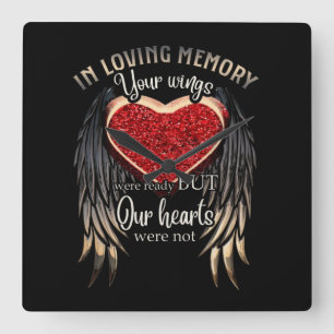Personalized Your Wings Were Ready But Our Hearts Square Wall Clock