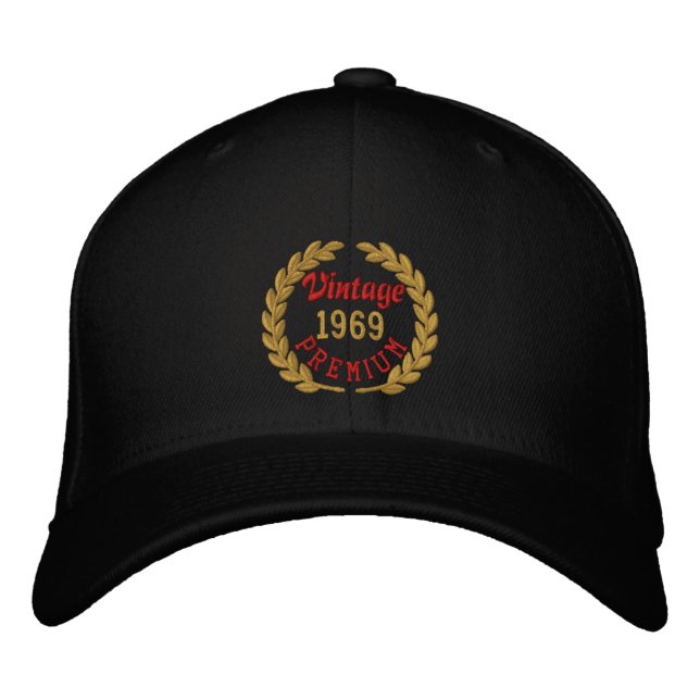 Personalized Your YEAR Premium Laurels Embroidery Embroidered Baseball Cap (Front)