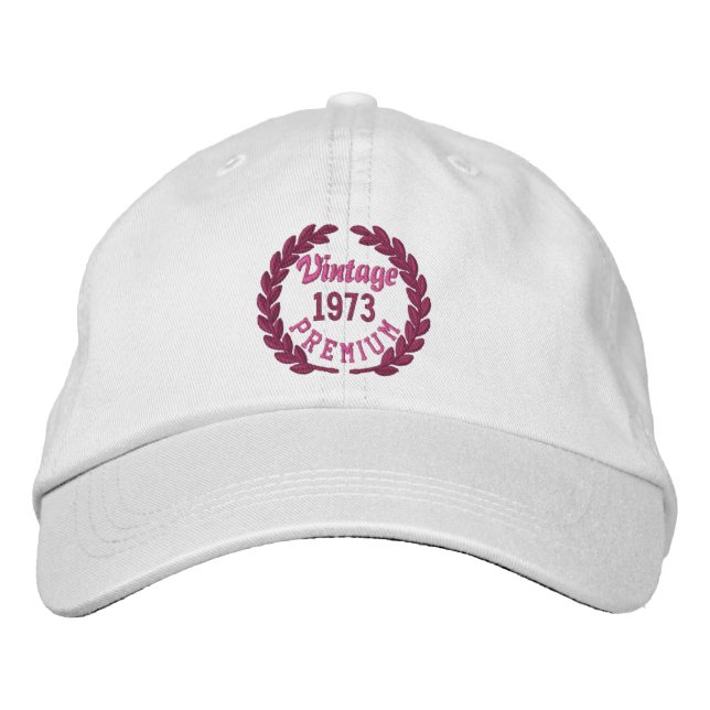 Personalized Your YEAR Premium Laurels Embroidery Embroidered Baseball Hat (Front)