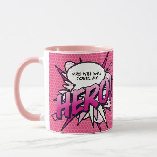 Personalized Youre my HERO Comic Book Pop Art Mug