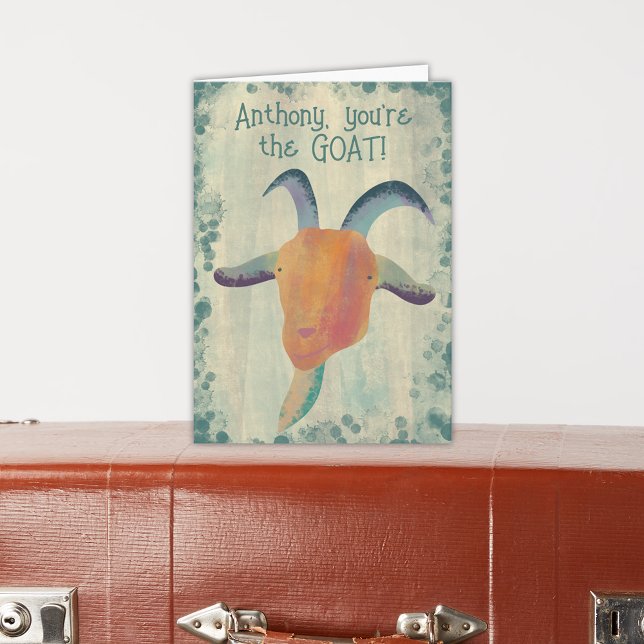 Personalized You're the GOAT Birthday Card (Creator Uploaded)