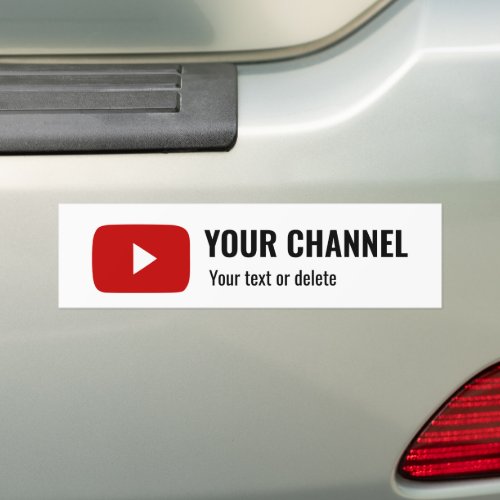 Personalized Youtube Channel Name Custom Bumper Sticker